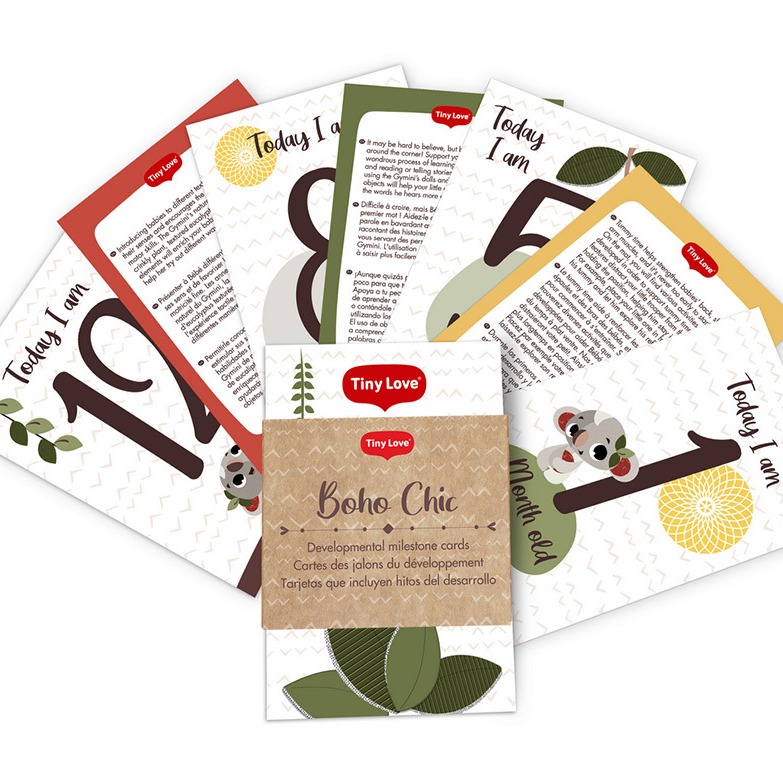 Tiny Love Mata Edukacyjna Boho Chic z Drewnianym Stojakiem 0+