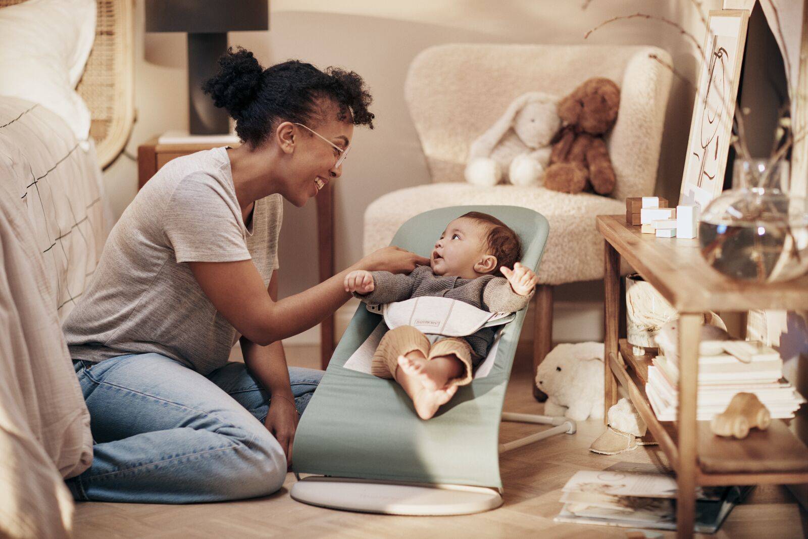 Babybjorn Leżaczek Balance Soft Bawełna Jasnoszary 0+