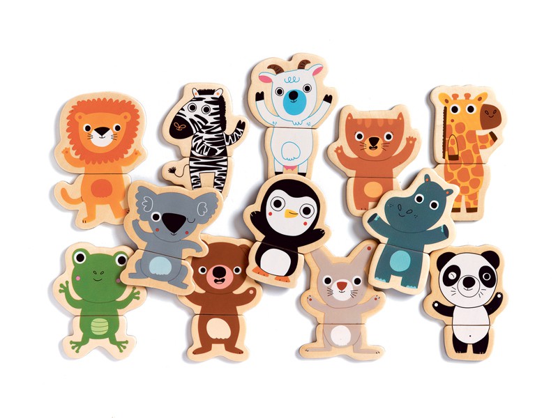 Djeco Magnetyczne Puzzle Drewniane Dżungla 2el 18m+