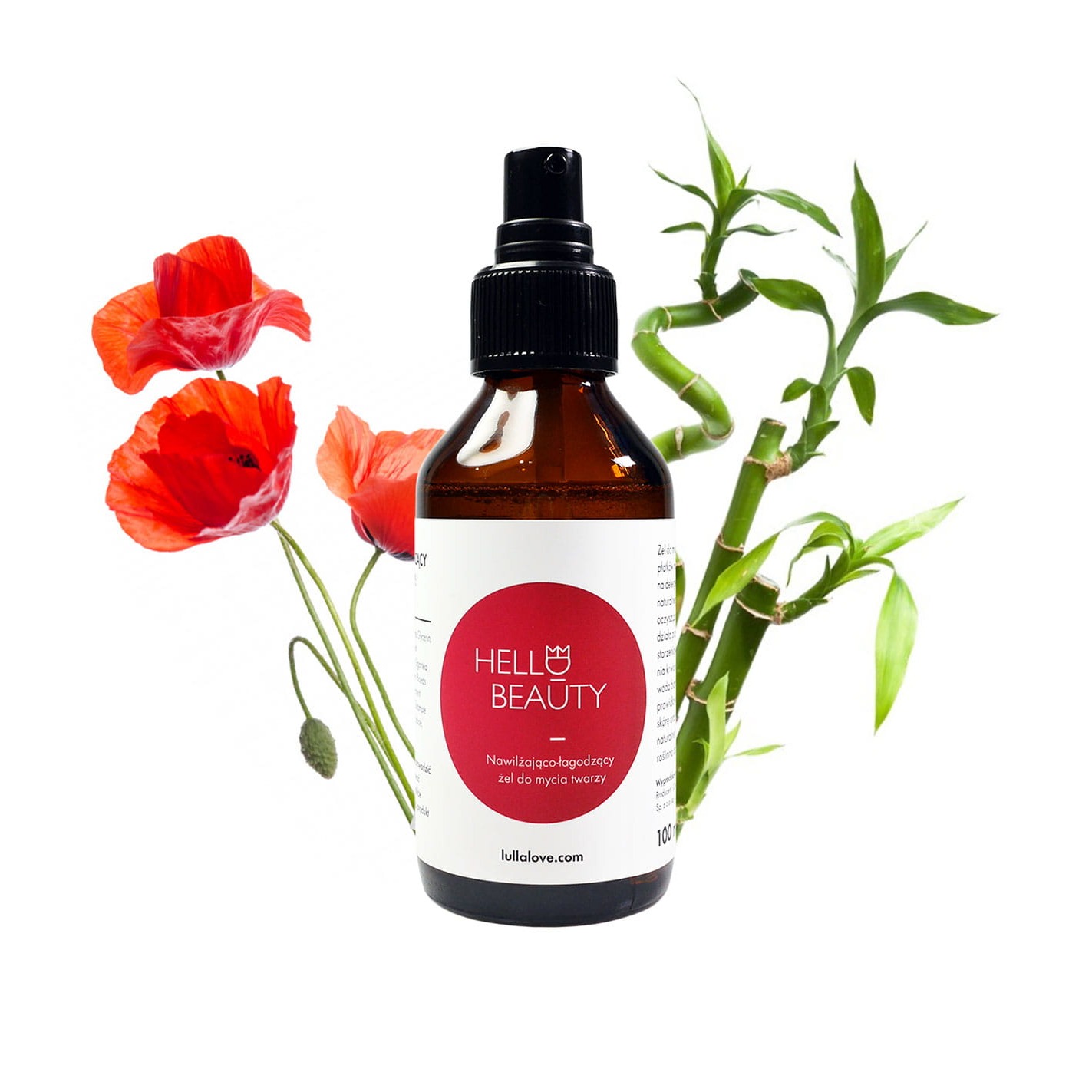 Lullalove, Nawilżająco łagodzący żel do mycia twarzy - mak i bambus, 100 ml