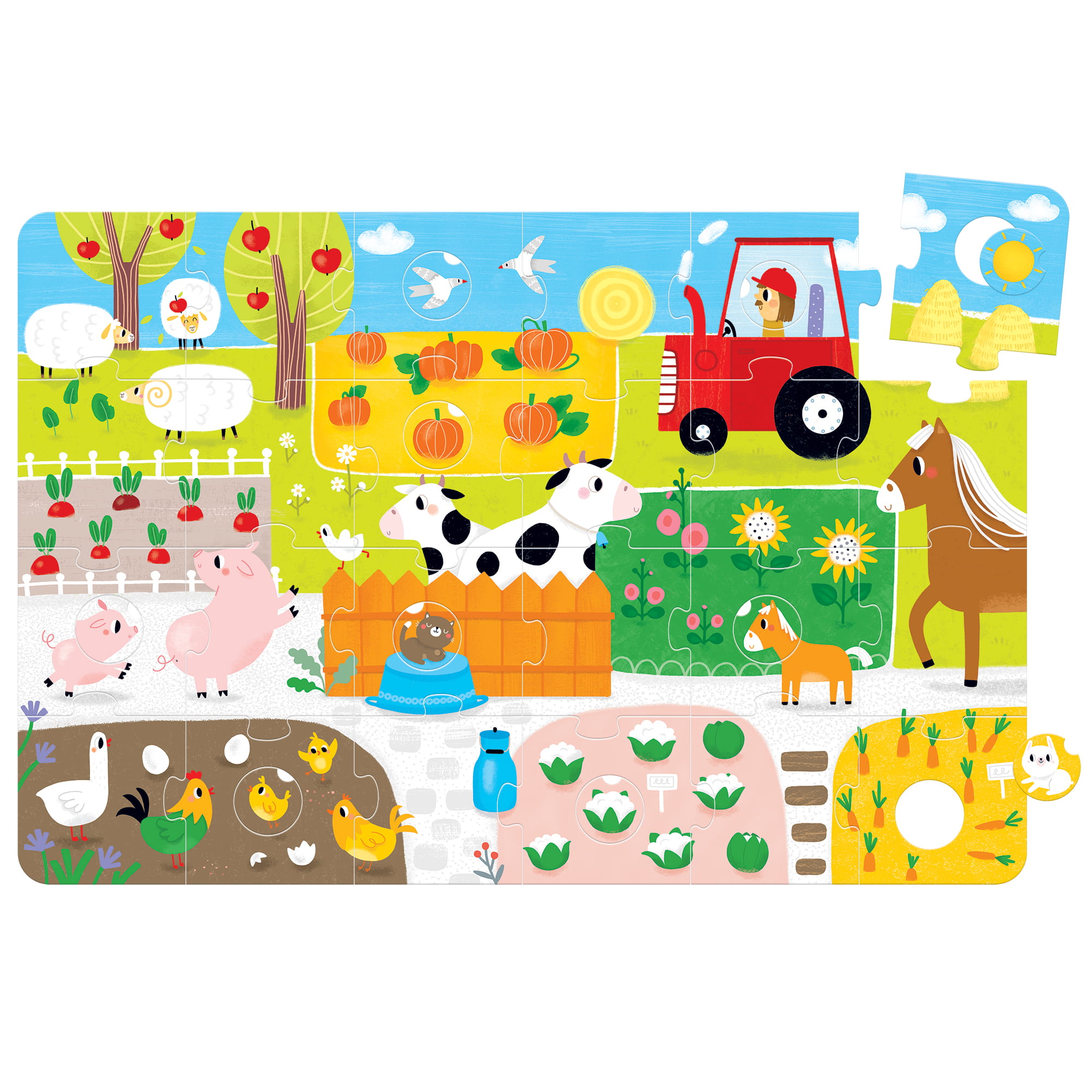 Czuczu Duże puzzle z dziurką Wieś 2+