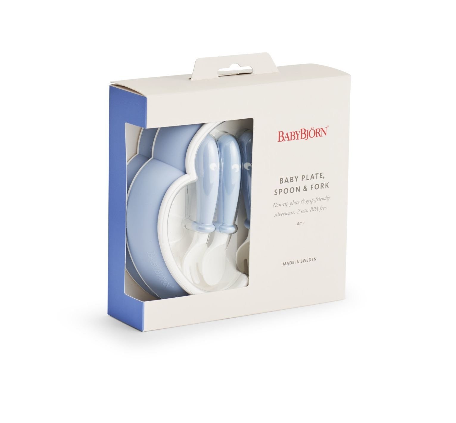 BABYBJORN, talerzyki ze sztućcami Powder Blue