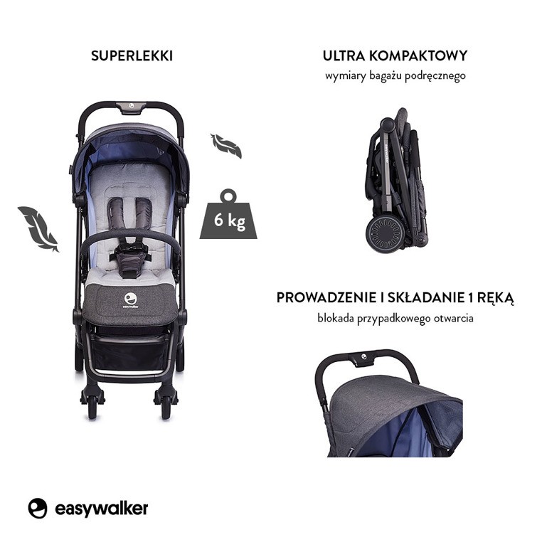 Easywalker Buggy XS Wózek Spacerowy Berlin Breakfast 0+ | Zestaw z folią