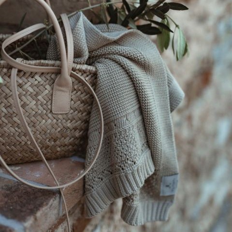 My Memi Kocyk bawełna organiczna 80x100 beżowy