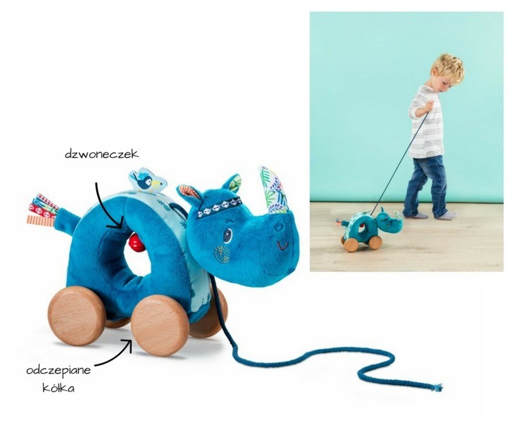 Lilliputiens Nosorożec Marius Zabawka do ciągnięcia 12m+