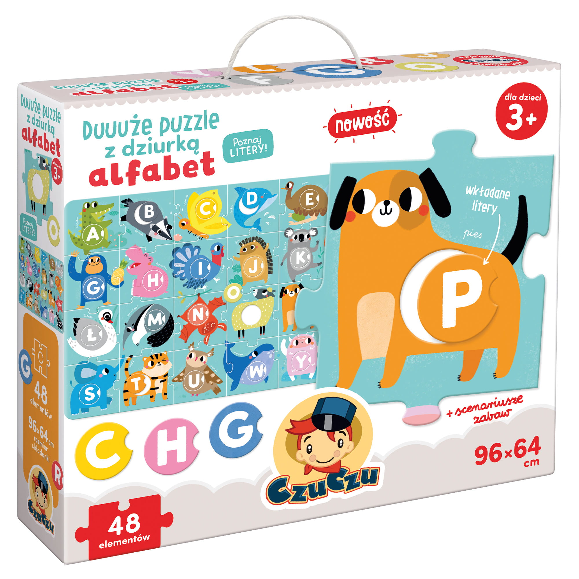 Czuczu Puzzle z Dziurką Alfabet Edukacyjne 3+