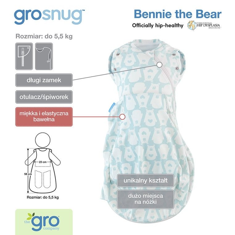 Gro Company Otulacz Grosnug Bennie Bear Cosy 0-3m