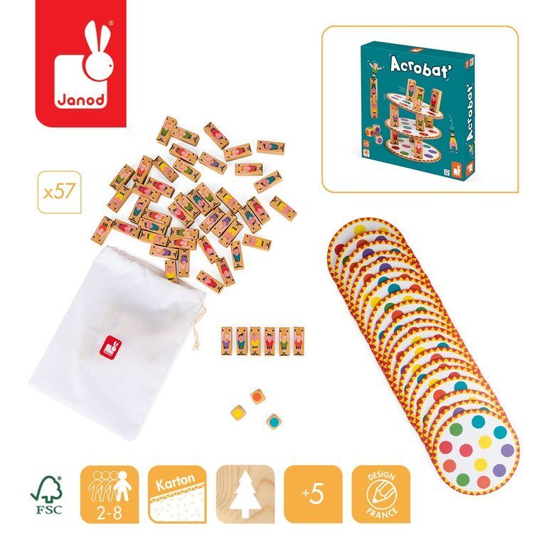 Janod Gra zręcznościowa Akrobaci 3+