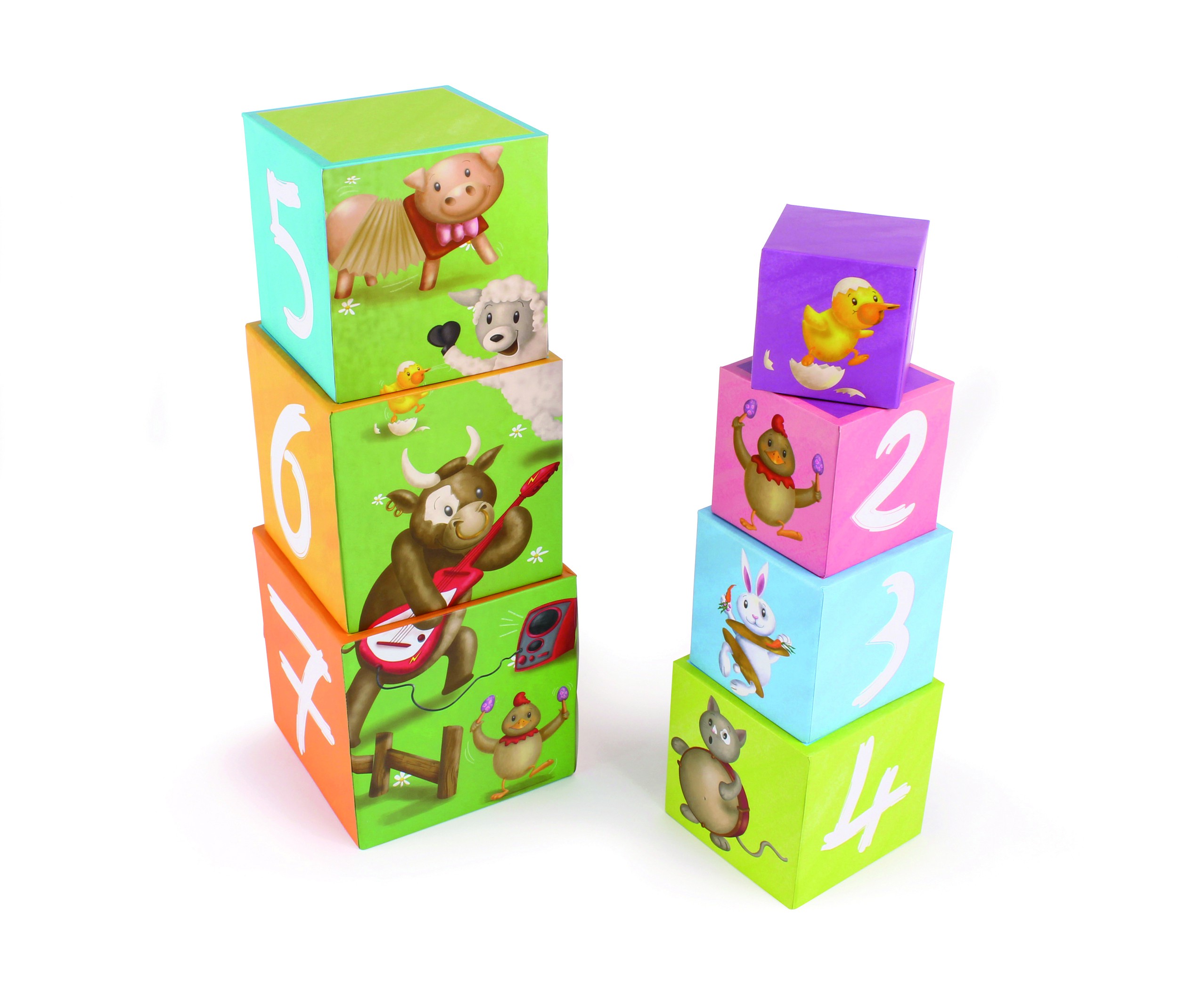 Klocki Piramida Farma Drewniane 1+