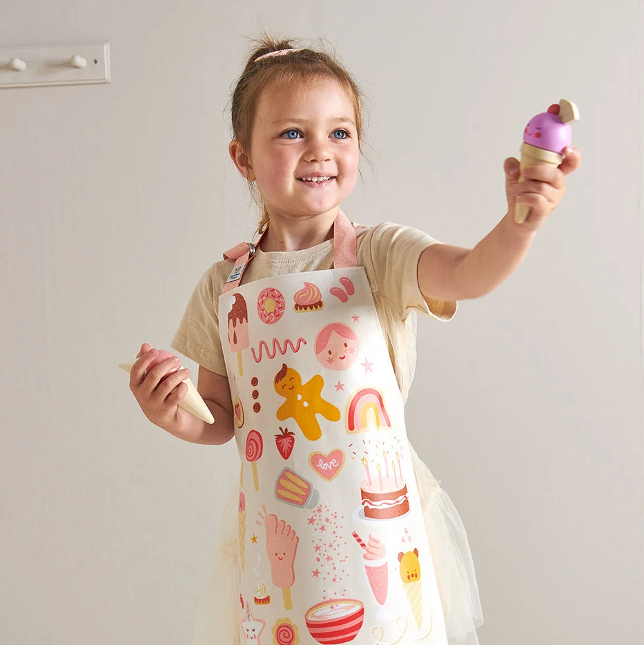 ThreadBear Design Bawełniany Fartuszek Ochronny Sweet Treats  3–5 lat