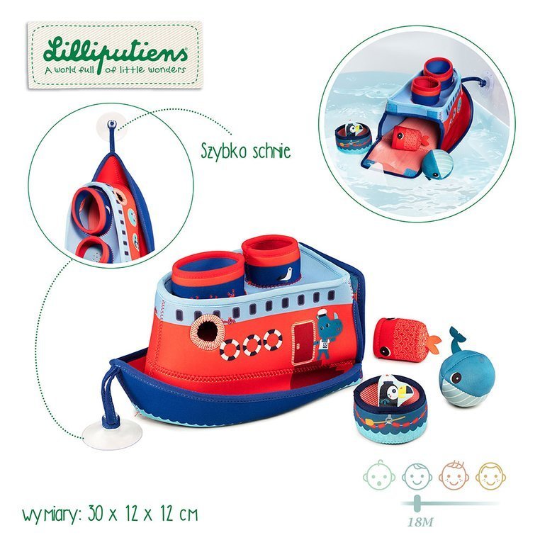 Lilliputiens Parostatek do kąpieli Marius 18m+