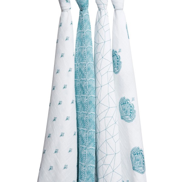 Aden & Anais Otulacz Muślinowy Paisley Teal 4 szt 0+