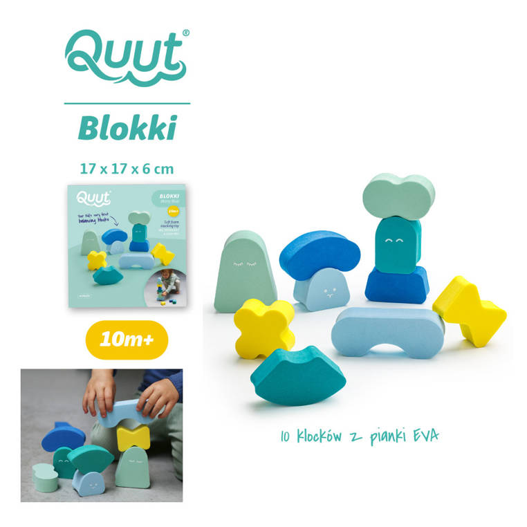 Quut Blokki Piankowe Balansowe Minty Blue 1+