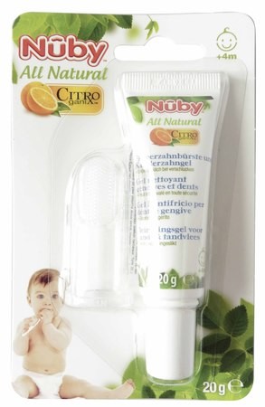 Nuby Naturalny żel do ząbkowania z nakładką masującą 4-24 m