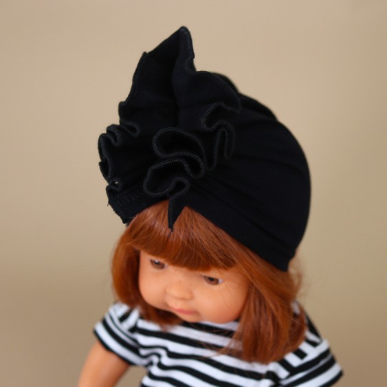 Miniland, Turban dla lalki - czarny rozmiar 38