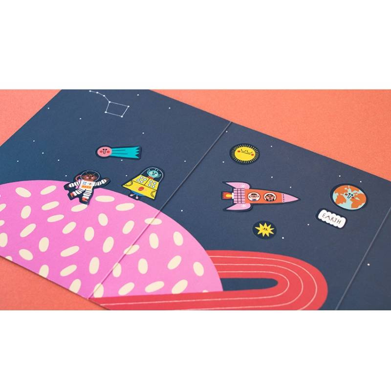 Londji Naklejki Wielorazowe Kosmos 150 el 3+