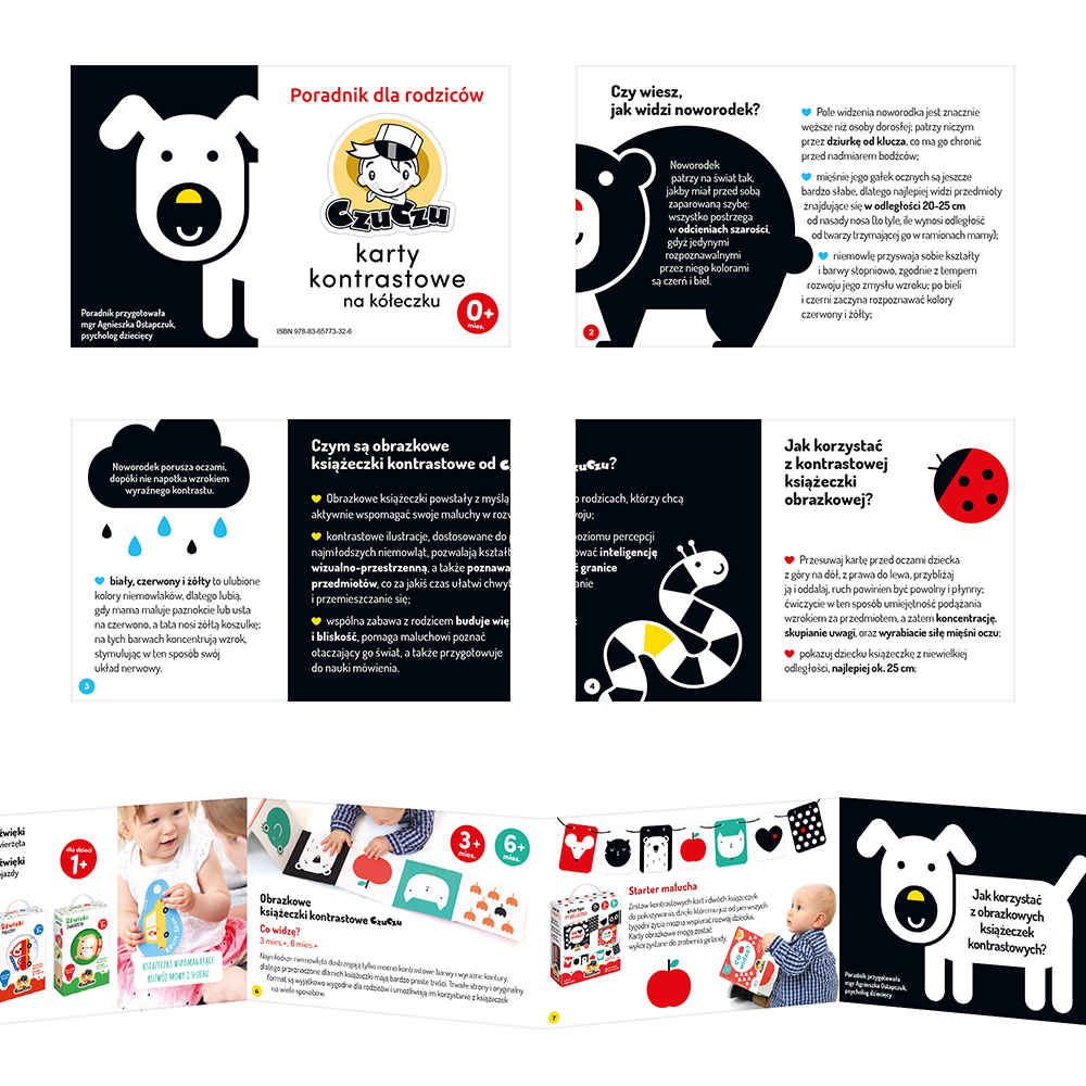 Czuczu Karty Kontrastowe na Kółeczku 3m+