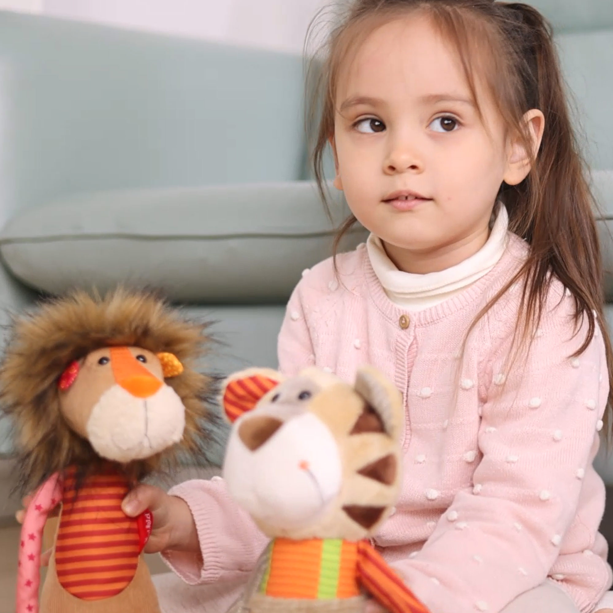 Pierwsza przytulanka Lew – patchworkowa maskotka 32 cm | sigikid