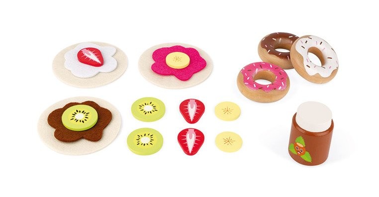 Janod Mobilna Drewniana Cukiernia z 40 Akcesoriami 3+