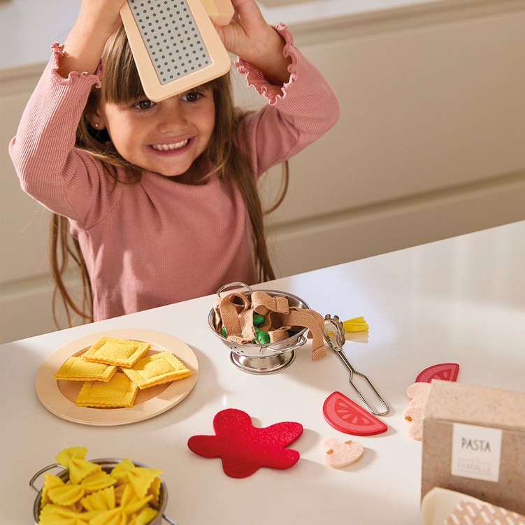 Janod Filcowy zestaw makaronów do gotowania 58el 3+