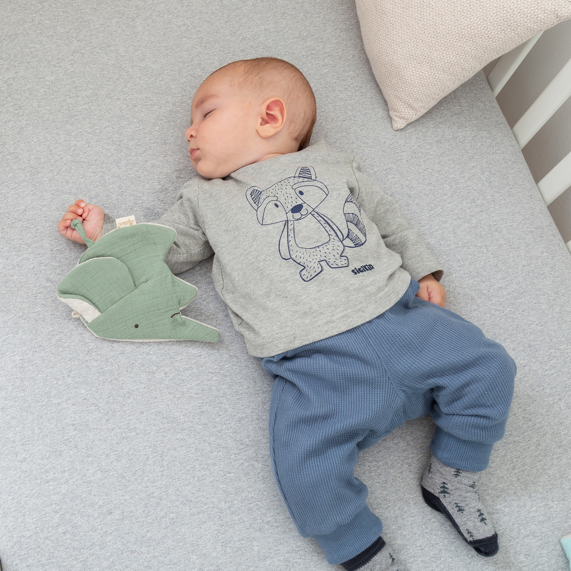 Przytulanka Komforter Muślinowy Słoń – szeleszczący słonik dla niemowląt sigikid