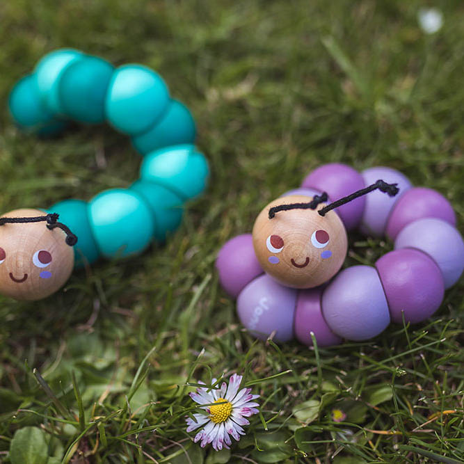 Janod Gąsienica Układanka Drewniana 2+ Elastyczna