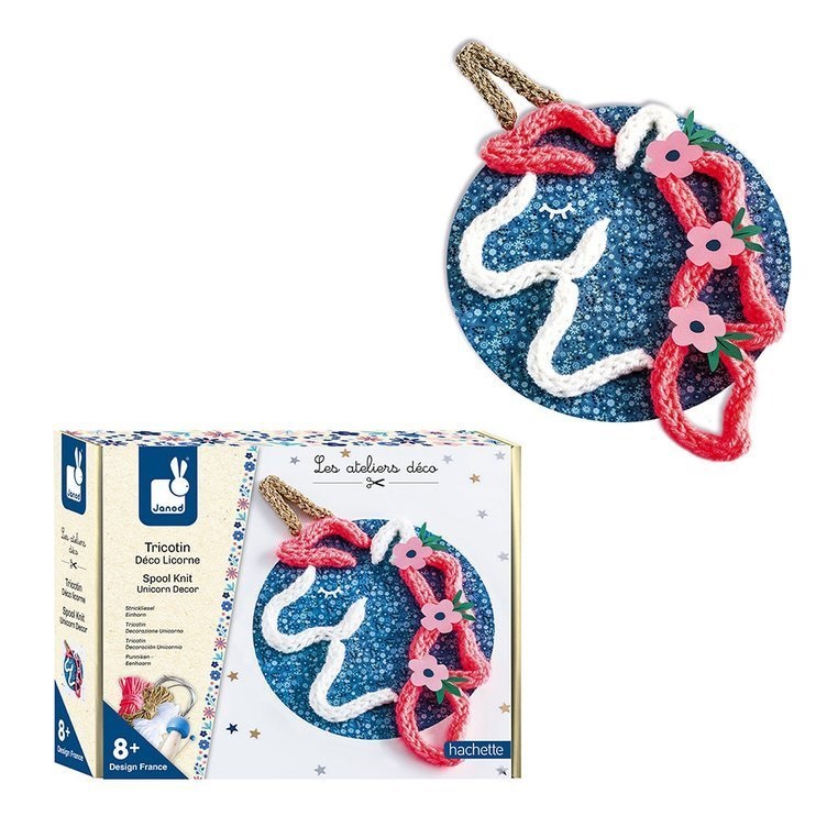 Janod Zestaw Kreatywny Dziergana Dekoracja Jednorożec 6+
