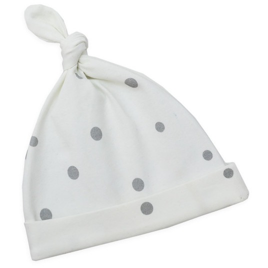 Sleepee, Czapeczka Krasnal 2 pack Czarne Kropki /Szare Kropki 0-2m