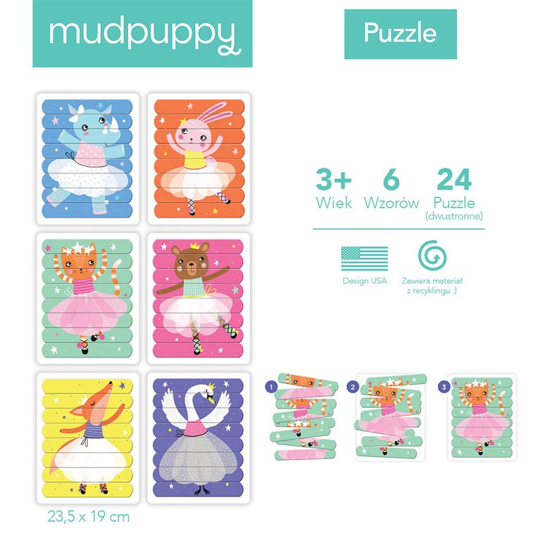 Mudpuppy Puzzle Patyczki Tańczące Baletnice 24el 3+