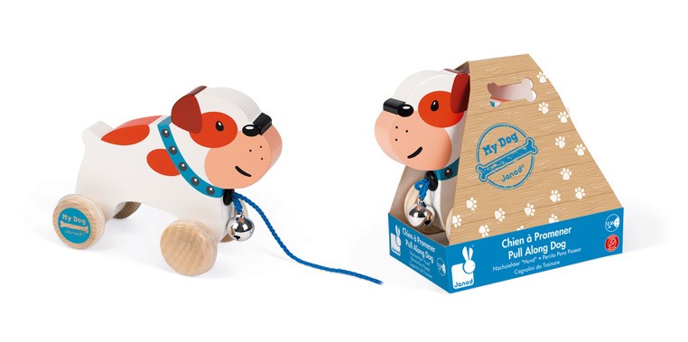 Janod, Piesek drewniany do ciągnięcia Bulldog