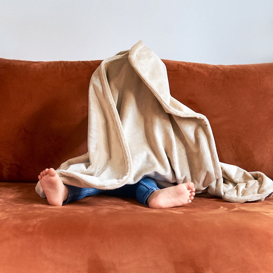 Poofi Kocyk Minky srebrzysty szary 75x95cm