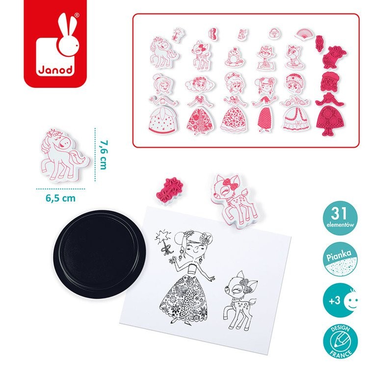 Janod Zestaw Stempelki Pokaz Mody 4+ Kreatywny