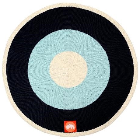 Done By Deer Dywan Okrągły Niebieski 113cm