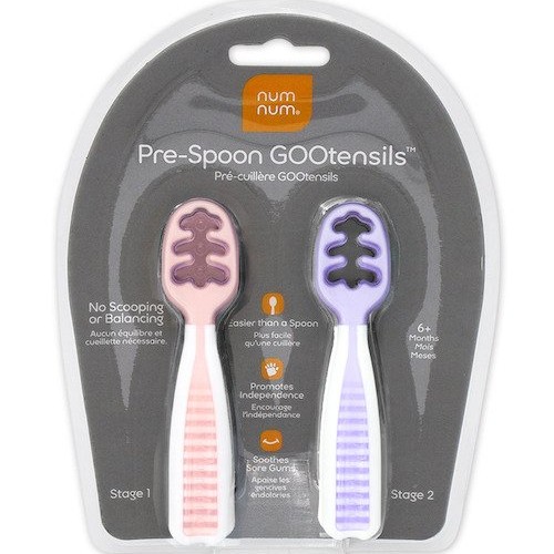 NumNum Łyżeczki Wstępne GOOtensils™ Rosebud + Frosty Lilac 6m+