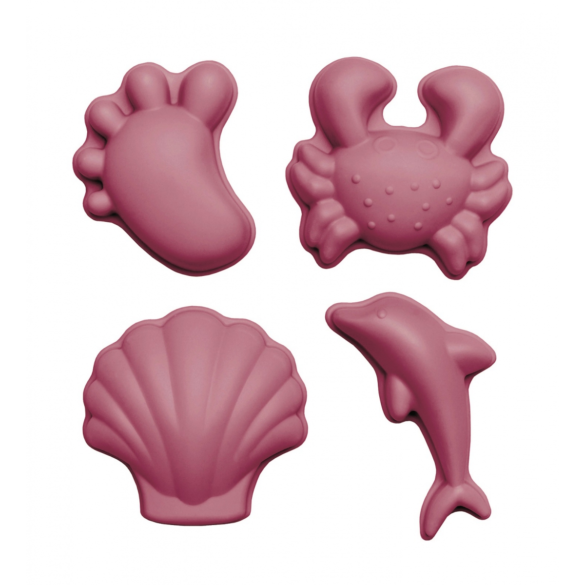 Scrunch Silikonowe Foremki do piasku 4 szt. Wiśniowy 1+