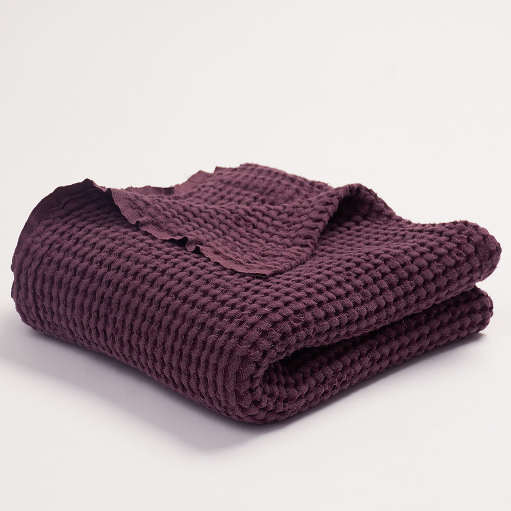 Bimbla Kocyk Lniany Bohem Bordowy 0+