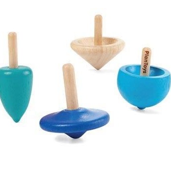 Plan Toys, Mini zabawa zręcznościowa, 4 bączki