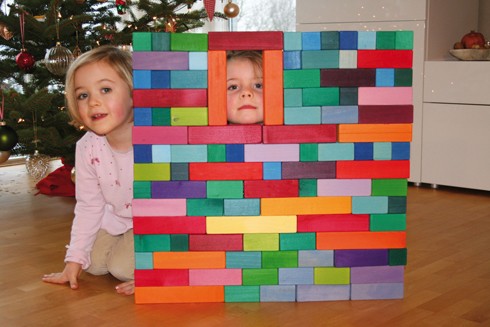 Grimm's Tęczowa Piramida Drewniana 12el 1+