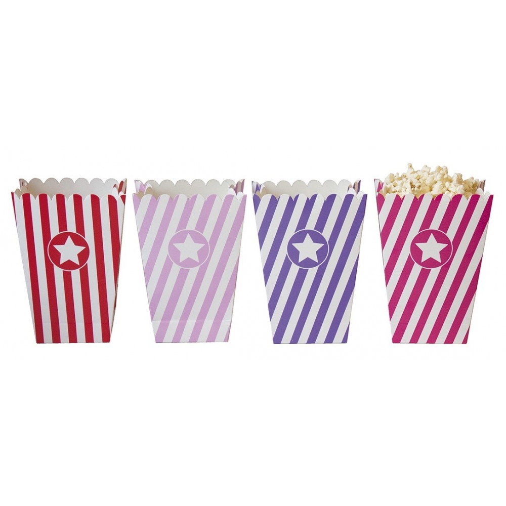 JaBaDaBaDo Pudełka na popcorn różowe 8 szt. przyjęcie 3+