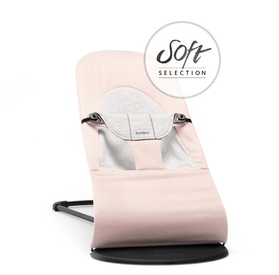 BabyBjorn Leżaczek Balance Soft Cotton/Jersey Różowy/Szary 0+