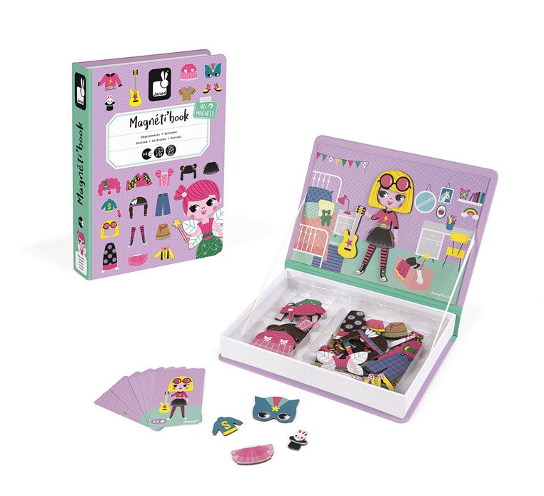 Janod Magnetyczna Układanka Kostiumy Dziewczynka 3+ Magnetibook