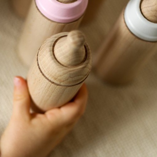 Miniland Drewniana Butelka Naturalna Edukacyjna 1+