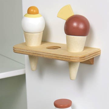 Tender Leaf Toys, Drewniana lodówka z kostkarką do lodu