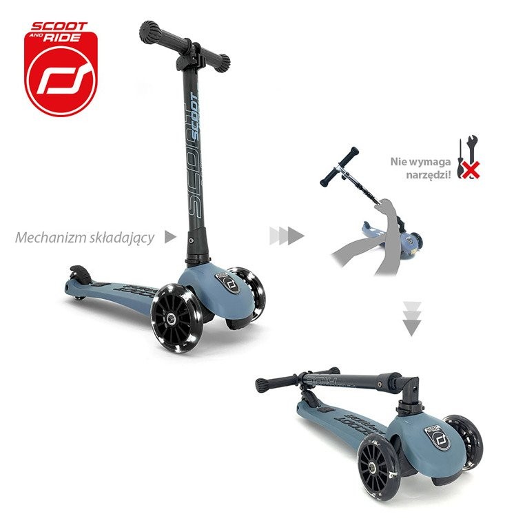 Scootandride Highwaykick 3 LED Hulajnoga 3+ Steel