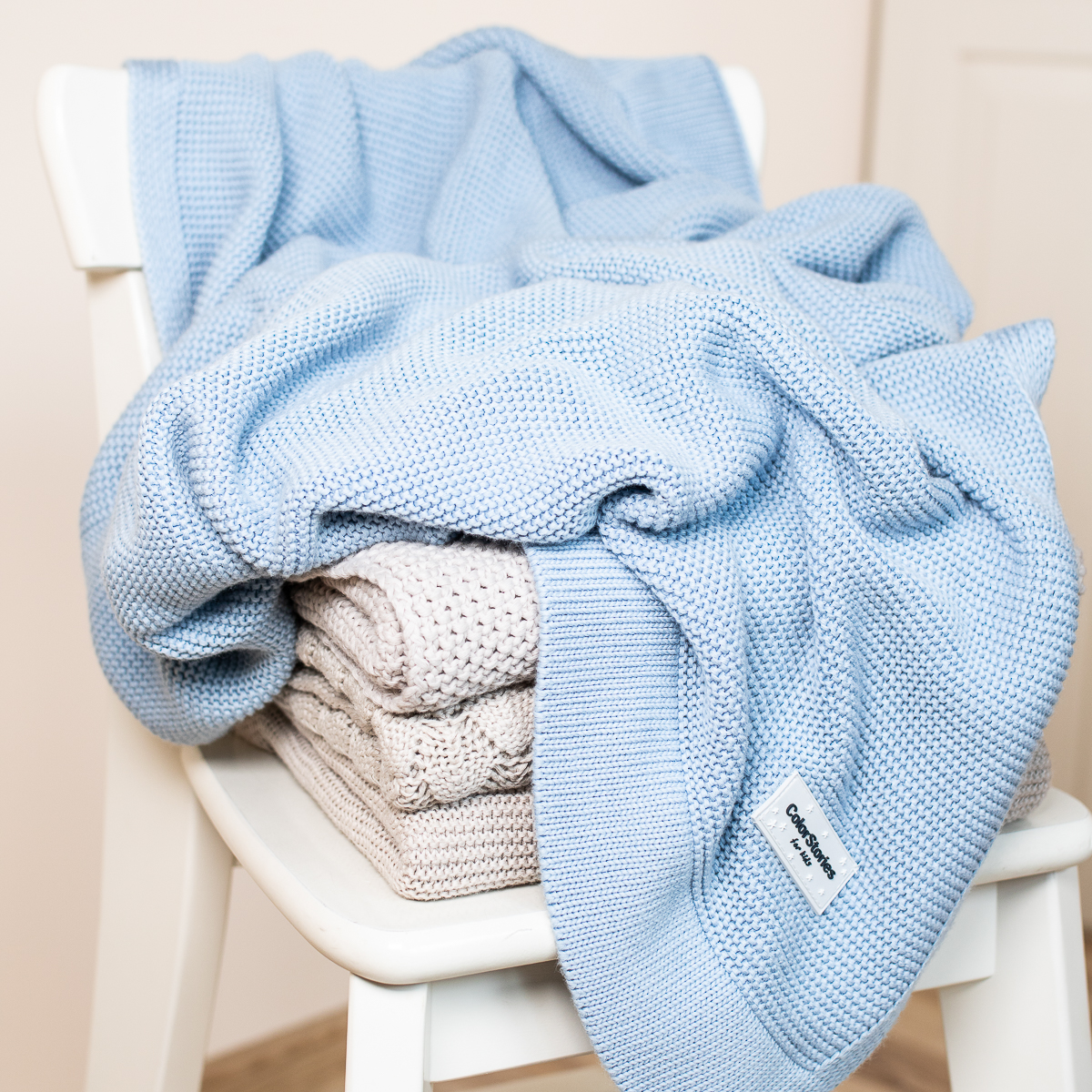 ColorStories Kocyk bambusowy Bamboo baby blue 80x100