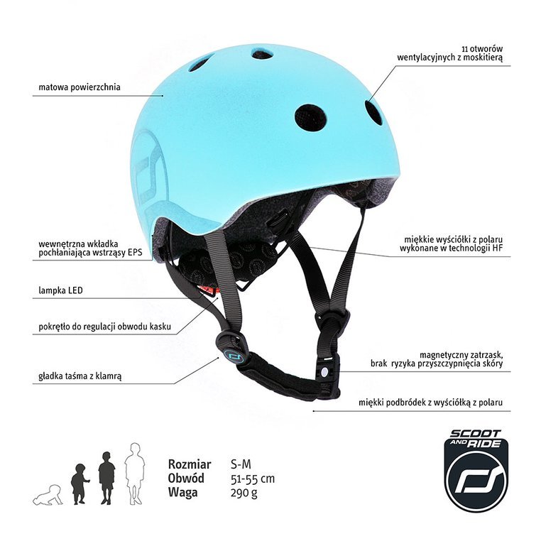 Scootandride Kask S-M Blueberry 3+ Icecream 2020