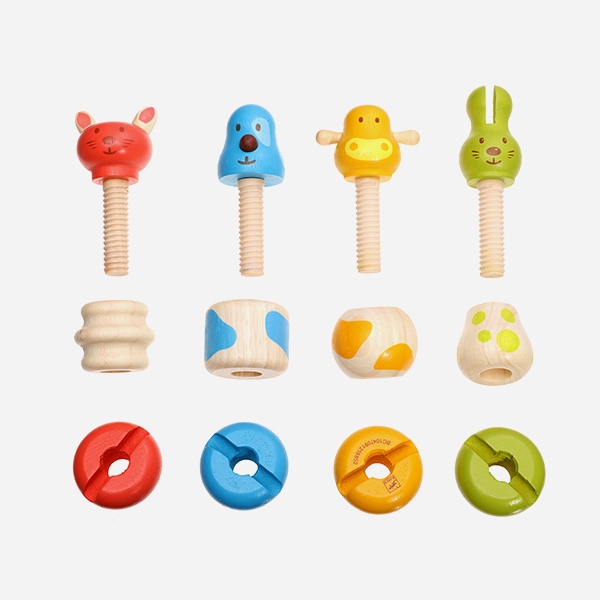 Djeco Drewniana Zabawka Śruby Zwierzaki +18m