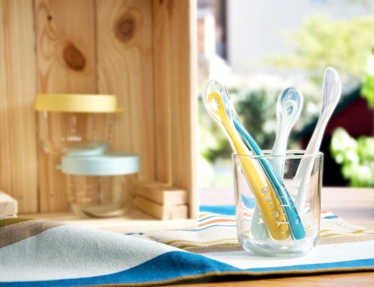 Beaba Pojemnik słoiczek szklany 150 ml light blue