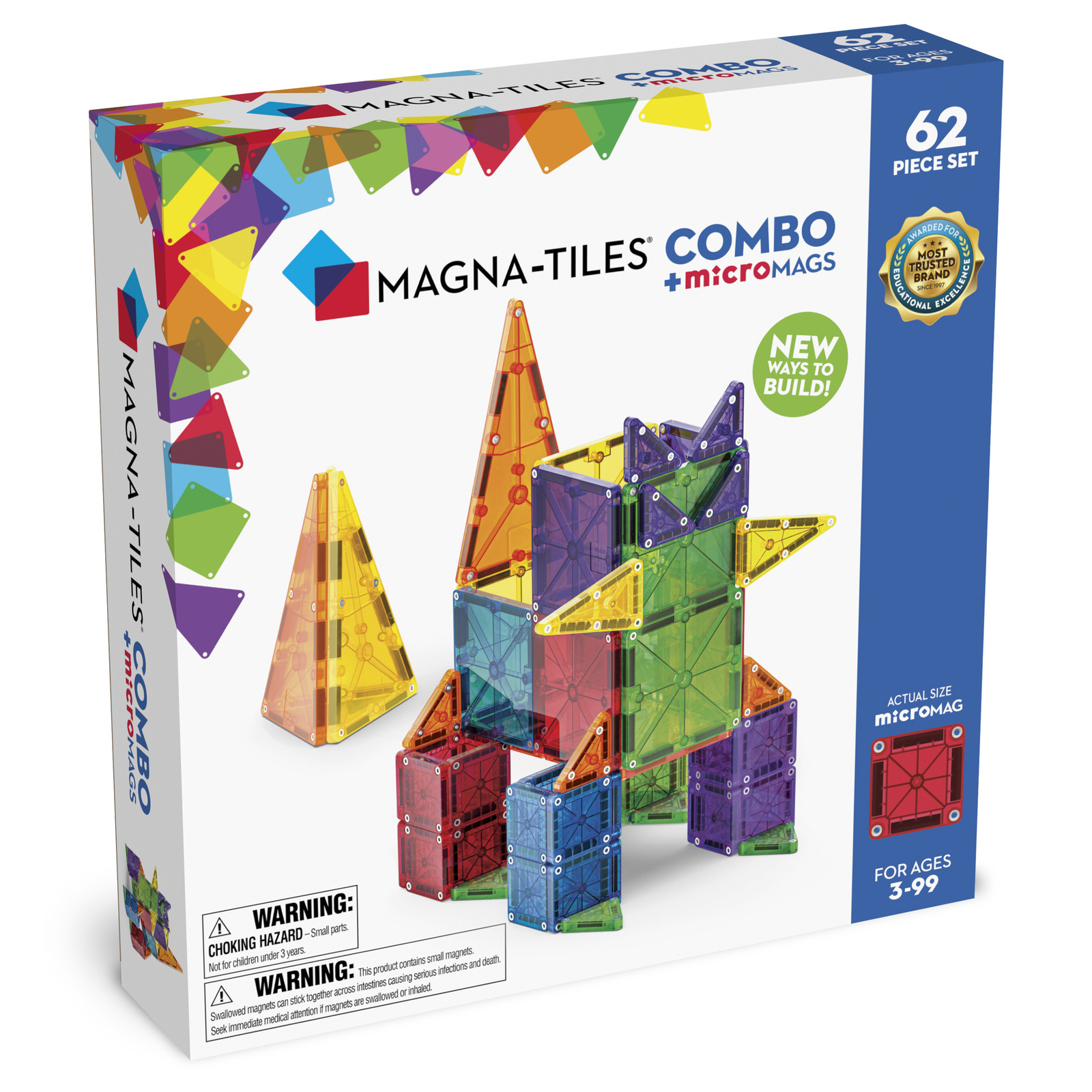 Magna-Tiles Klocki Magnetyczne 62 elementy 3+