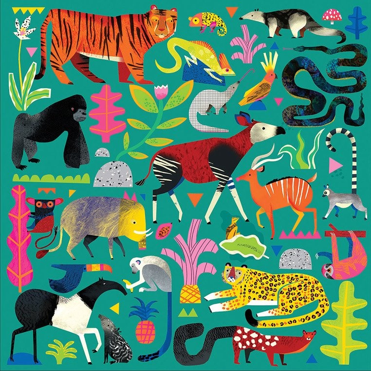 Mudpuppy, Puzzle rodzinne Zwierzęta z lasu deszczowego 500 elementów 8+